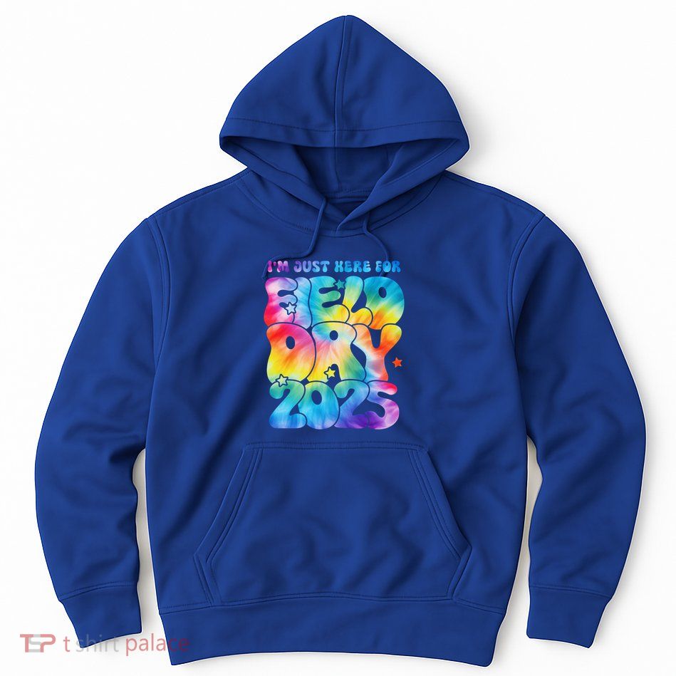 IM Just Here For Field Day 2025 Teacher Tie Dye Groovy Gift Hoodie