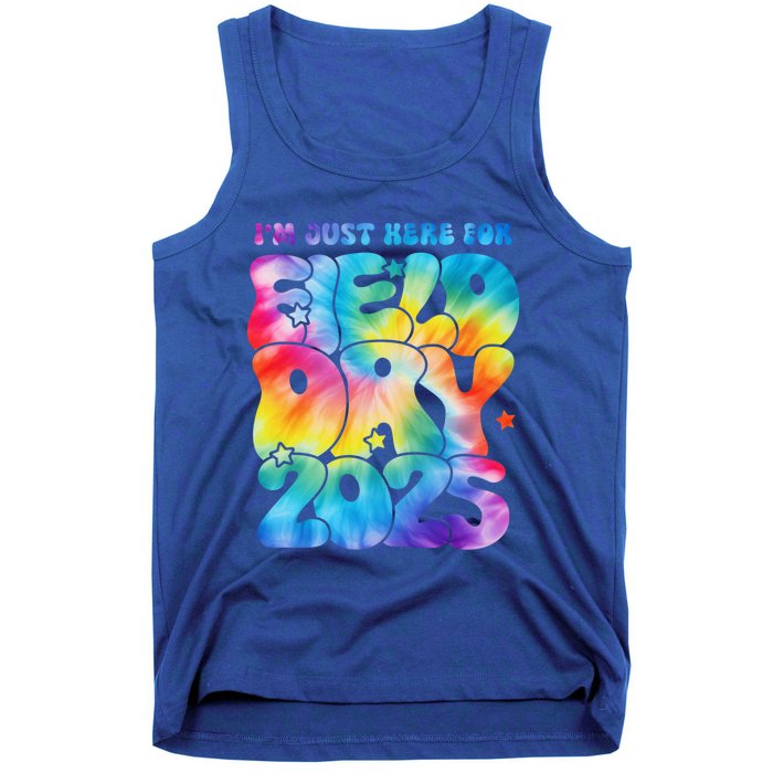 IM Just Here For Field Day 2025 Teacher Tie Dye Groovy Gift Tank Top