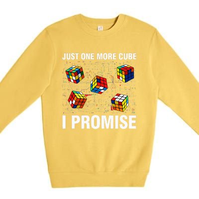 I'm Just Here To Solve Cubes Funny Math Lover Speed Cubing Premium Crewneck Sweatshirt