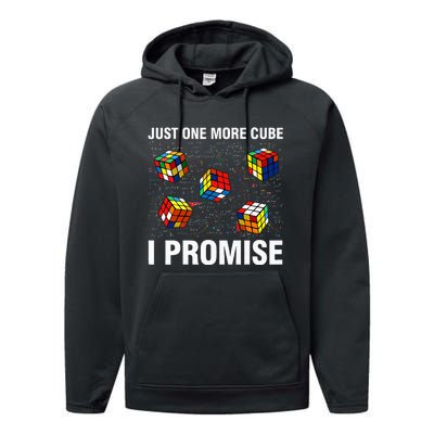 I'm Just Here To Solve Cubes Funny Math Lover Speed Cubing Performance Fleece Hoodie