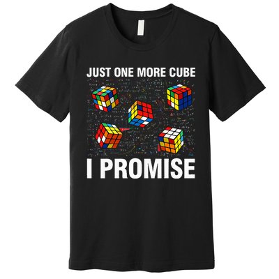 I'm Just Here To Solve Cubes Funny Math Lover Speed Cubing Premium T-Shirt