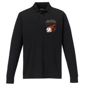 I Just Hit 100 Days Of School Baseball 100th Day Of School Cute Gift Performance Long Sleeve Polo