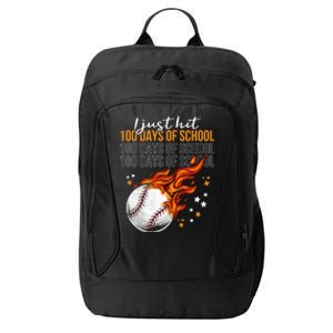 I Just Hit 100 Days Of School Baseball 100th Day Of School Cute Gift City Backpack