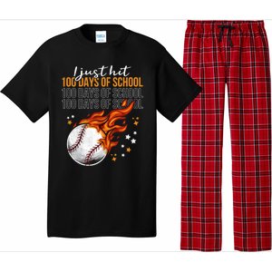 I Just Hit 100 Days Of School Baseball 100th Day Of School Cute Gift Pajama Set