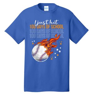 I Just Hit 100 Days Of School Baseball 100th Day Of School Cute Gift Tall T-Shirt