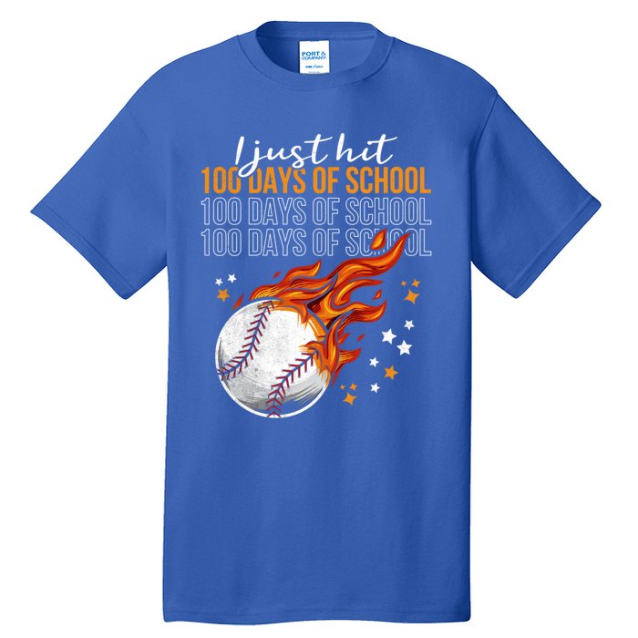 I Just Hit 100 Days Of School Baseball 100th Day Of School Cute Gift Tall T-Shirt