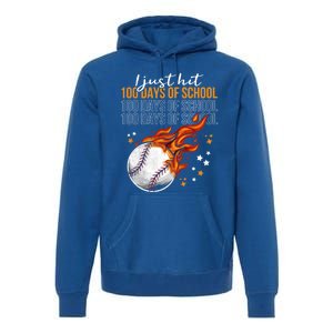 I Just Hit 100 Days Of School Baseball 100th Day Of School Cute Gift Premium Hoodie