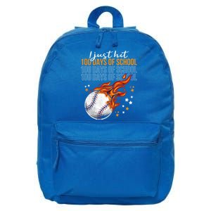 I Just Hit 100 Days Of School Baseball 100th Day Of School Cute Gift 16 in Basic Backpack