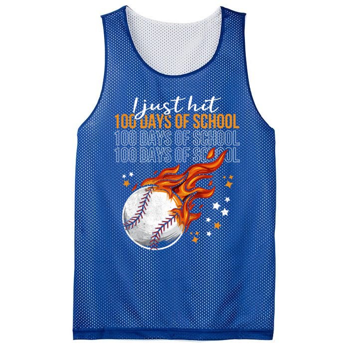 I Just Hit 100 Days Of School Baseball 100th Day Of School Cute Gift Mesh Reversible Basketball Jersey Tank