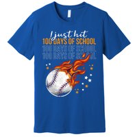 I Just Hit 100 Days Of School Baseball 100th Day Of School Cute Gift Premium T-Shirt