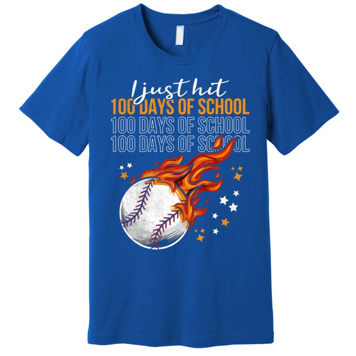 I Just Hit 100 Days Of School Baseball 100th Day Of School Cute Gift Premium T-Shirt