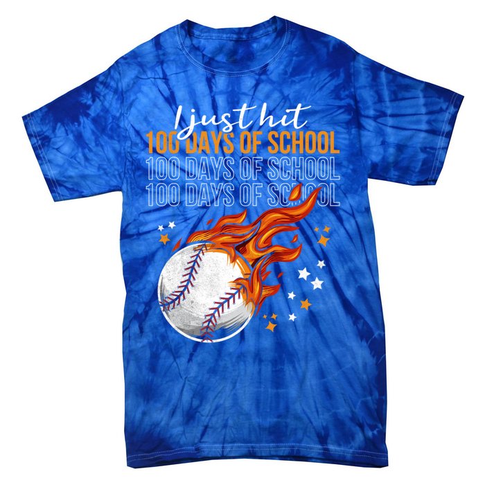 I Just Hit 100 Days Of School Baseball 100th Day Of School Cute Gift Tie-Dye T-Shirt