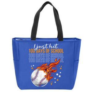 I Just Hit 100 Days Of School Baseball 100th Day Of School Cute Gift Zip Tote Bag