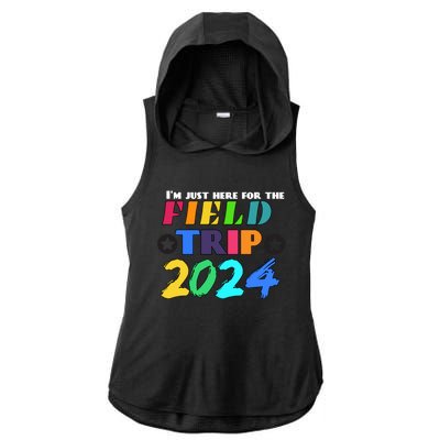 IM Just Here For The Field Trip Teacher Field Day 2024 Gift Ladies PosiCharge Tri-Blend Wicking Draft Hoodie Tank