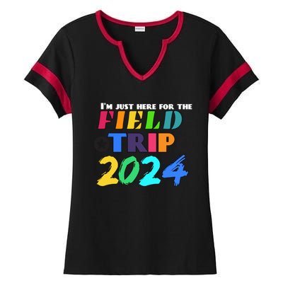 IM Just Here For The Field Trip Teacher Field Day 2024 Gift Ladies Halftime Notch Neck Tee