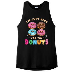 Im Just Here For The Donuts Candy Lover Ladies PosiCharge Tri-Blend Wicking Tank