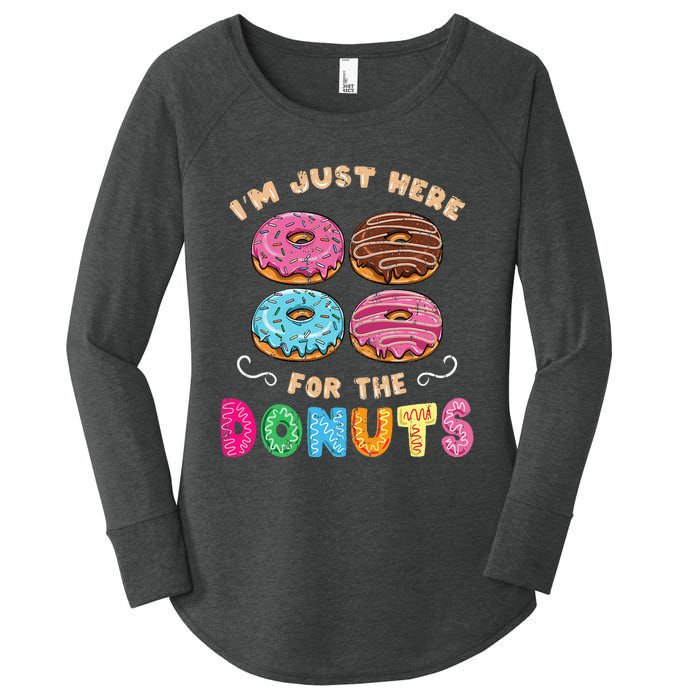 Im Just Here For The Donuts Candy Lover Women's Perfect Tri Tunic Long Sleeve Shirt