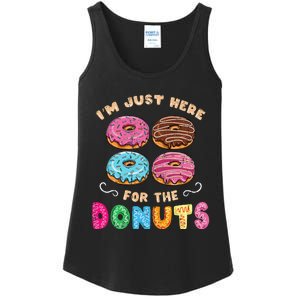 Im Just Here For The Donuts Candy Lover Ladies Essential Tank