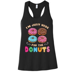 Im Just Here For The Donuts Candy Lover Women's Racerback Tank