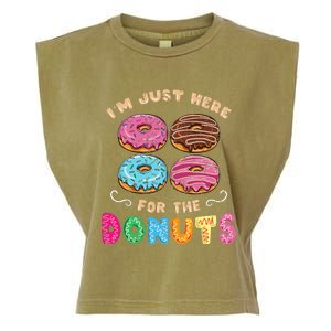 Im Just Here For The Donuts Candy Lover Garment-Dyed Women's Muscle Tee