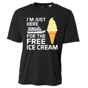 IM Just Here For The Free Ice Cream Funny Cruise 2024 Cooling Performance Crew T-Shirt