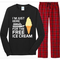 IM Just Here For The Free Ice Cream Funny Cruise 2024 Long Sleeve Pajama Set