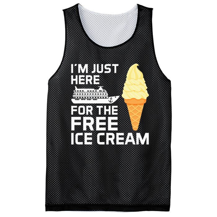 IM Just Here For The Free Ice Cream Funny Cruise 2024 Mesh Reversible Basketball Jersey Tank