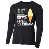 IM Just Here For The Free Ice Cream Funny Cruise 2024 Cooling Performance Long Sleeve Crew