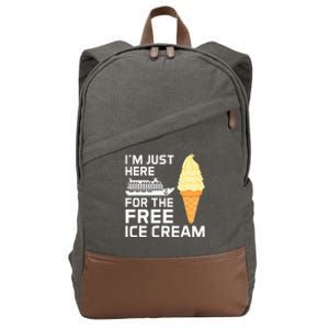 IM Just Here For The Free Ice Cream Funny Cruise 2024 Cotton Canvas Backpack