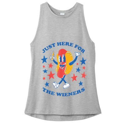 I'm Just Here For The Wieners 4th Of July Shirts Ladies PosiCharge Tri-Blend Wicking Tank