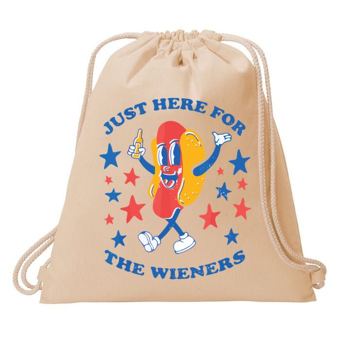 I'm Just Here For The Wieners 4th Of July Shirts Drawstring Bag