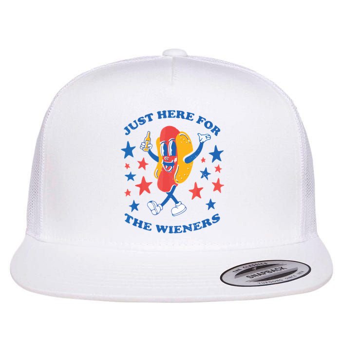 I'm Just Here For The Wieners 4th Of July Shirts Flat Bill Trucker Hat