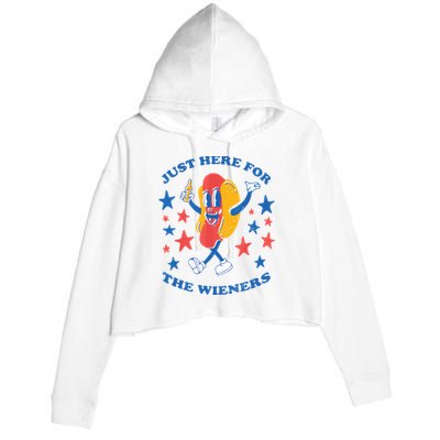 I'm Just Here For The Wieners 4th Of July Shirts Crop Fleece Hoodie