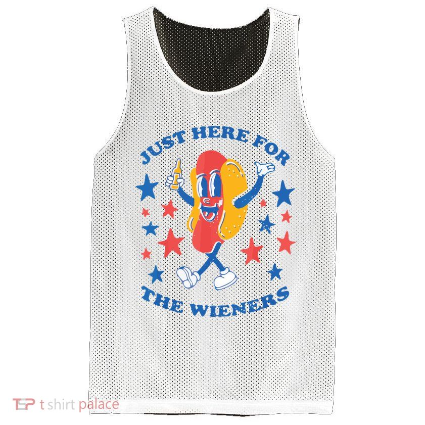 I'm Just Here For The Wieners 4th Of July Shirts Mesh Reversible Basketball Jersey Tank