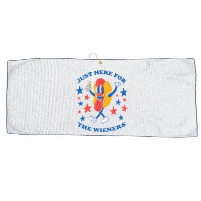 I'm Just Here For The Wieners 4th Of July Shirts Large Microfiber Waffle Golf Towel