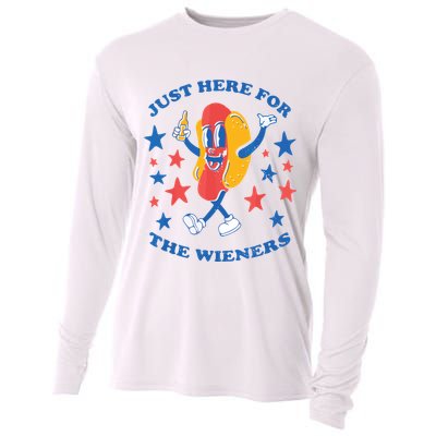 I'm Just Here For The Wieners 4th Of July Shirts Cooling Performance Long Sleeve Crew