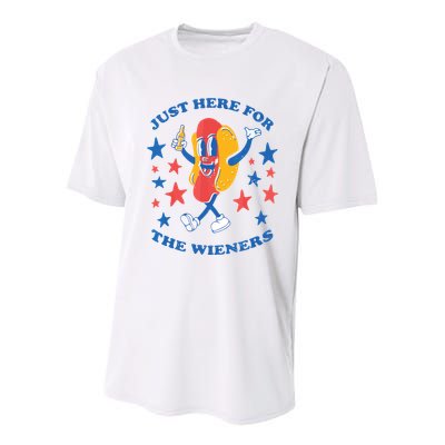 I'm Just Here For The Wieners 4th Of July Shirts Youth Performance Sprint T-Shirt