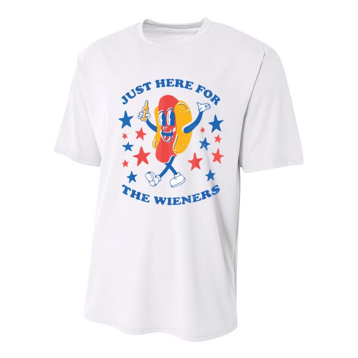 I'm Just Here For The Wieners 4th Of July Shirts Youth Performance Sprint T-Shirt