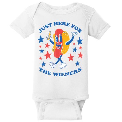 I'm Just Here For The Wieners 4th Of July Shirts Baby Bodysuit