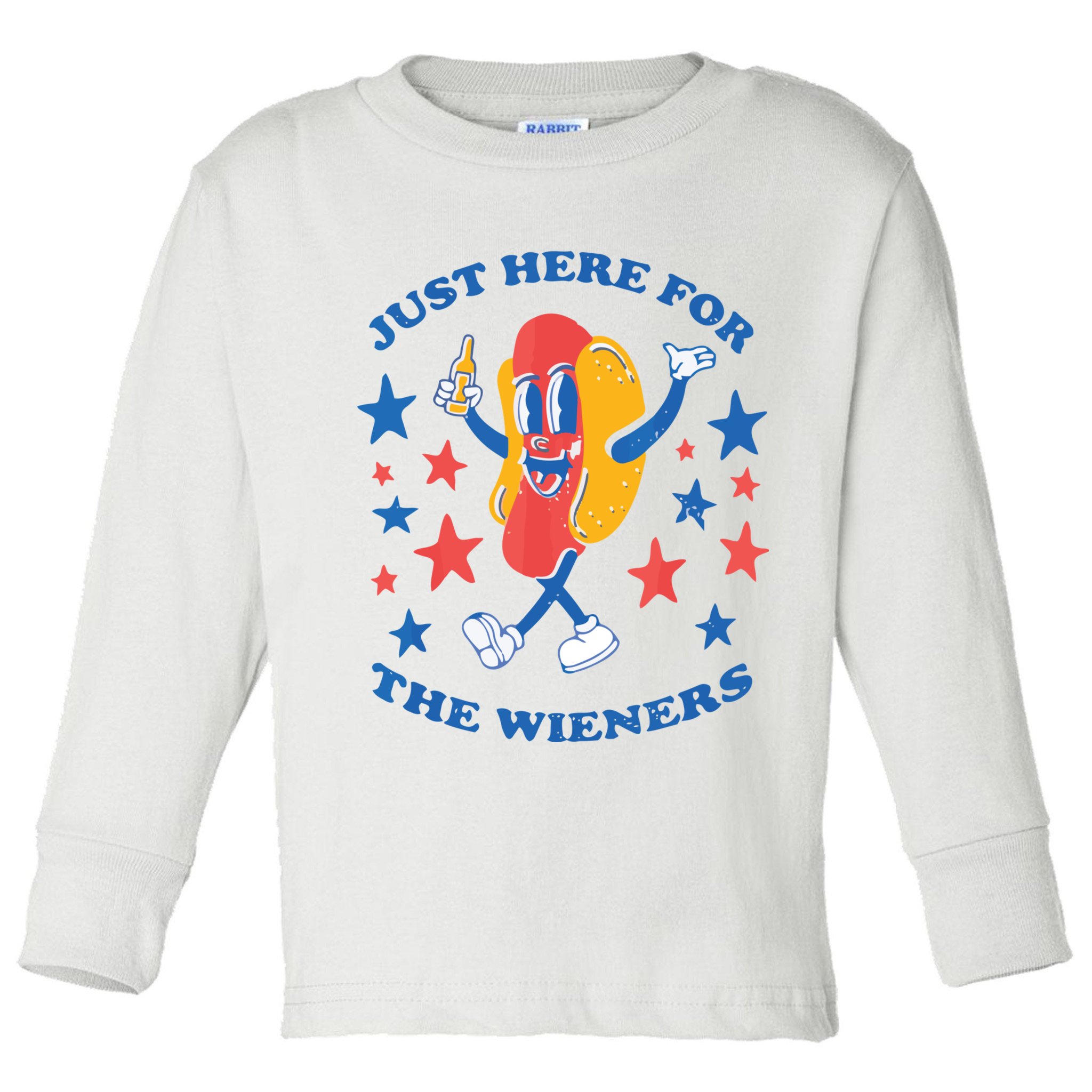 I'm Just Here For The Wieners 4th Of July Shirts Toddler Long Sleeve Shirt