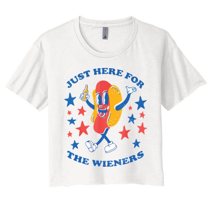 I'm Just Here For The Wieners 4th Of July Shirts Crop Top