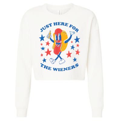 I'm Just Here For The Wieners 4th Of July Shirts Cropped Pullover Crew