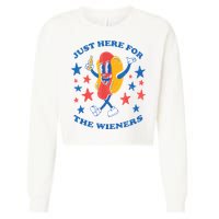 I'm Just Here For The Wieners 4th Of July Shirts Cropped Pullover Crew