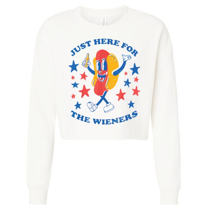 I'm Just Here For The Wieners 4th Of July Shirts Cropped Pullover Crew