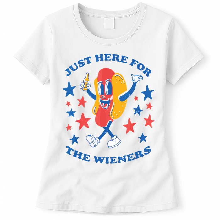 I'm Just Here For The Wieners 4th Of July Shirts Womens T-Shirt