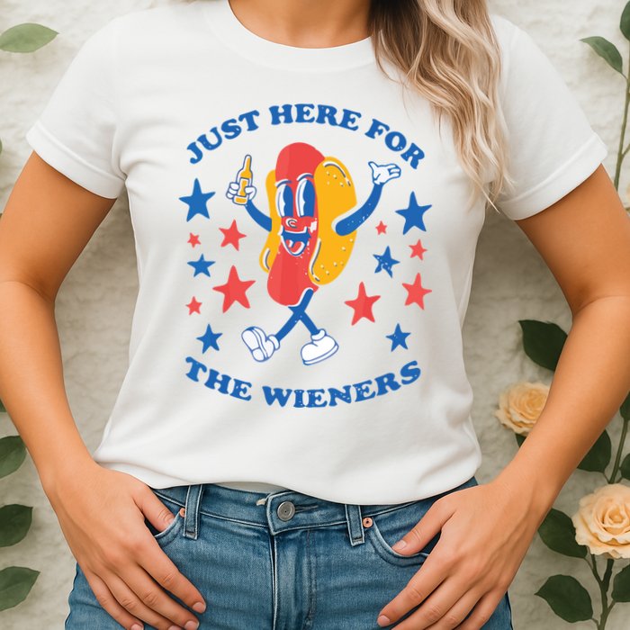 I'm Just Here For The Wieners 4th Of July Shirts Womens T-Shirt