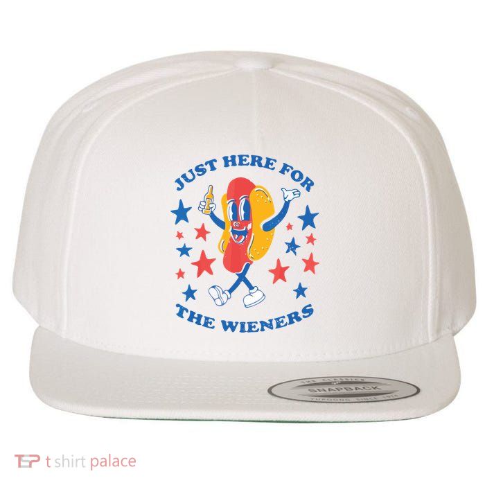 I'm Just Here For The Wieners 4th Of July Shirts Wool Snapback Cap