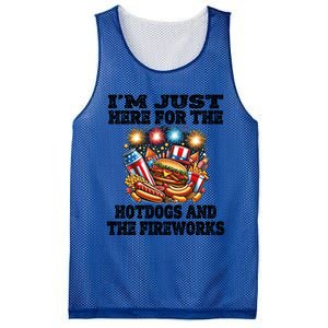 IM Just Here For The Hotdogs And The Fireworks 4th Of July Funny Gift Mesh Reversible Basketball Jersey Tank