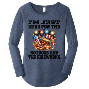 IM Just Here For The Hotdogs And The Fireworks 4th Of July Funny Gift Women's Perfect Tri Tunic Long Sleeve Shirt