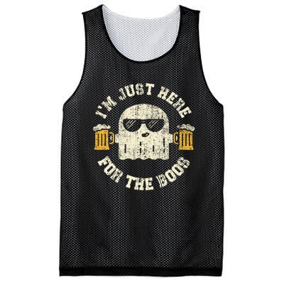 Im Just Here For The Boos Halloween Drinking Party Mesh Reversible Basketball Jersey Tank